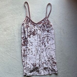 Womens caution to the wind crushed velvet tank top‎ small